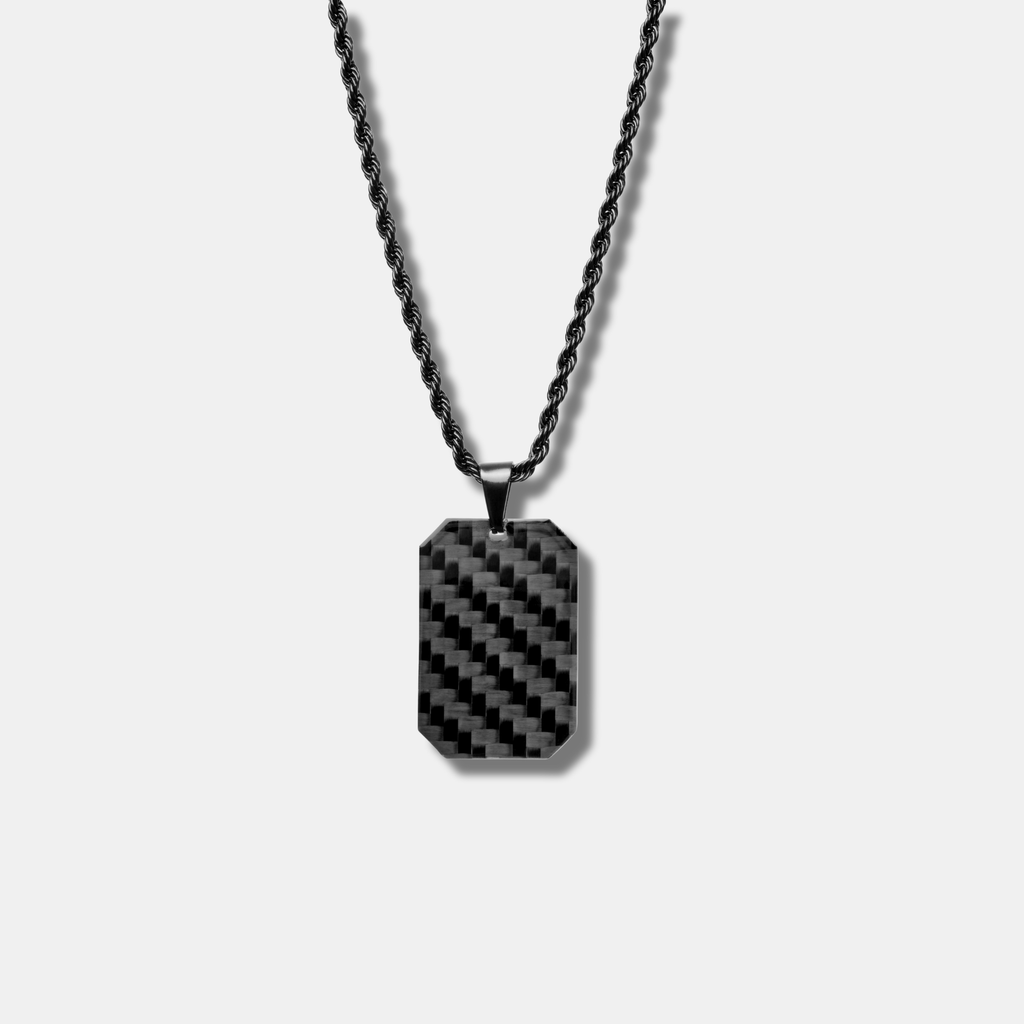 Carbon Fiber Dog Tag Halskette