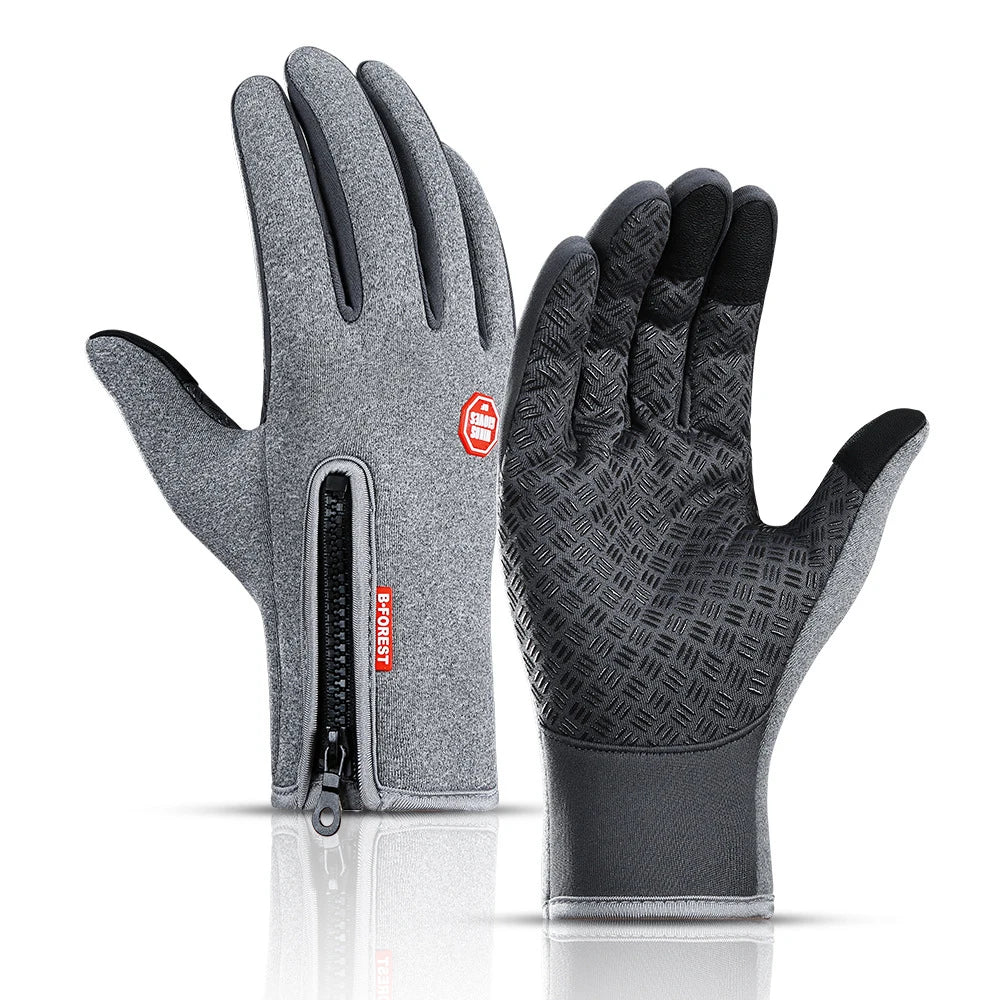 Warme Winterhandschuhe für Herren und Damen, Touchscreen, wasserabweisende Handschuhe, Snowboard, winddicht, Outdoor, Radfahren, Fahren, Reißverschluss, Sporthandschuh