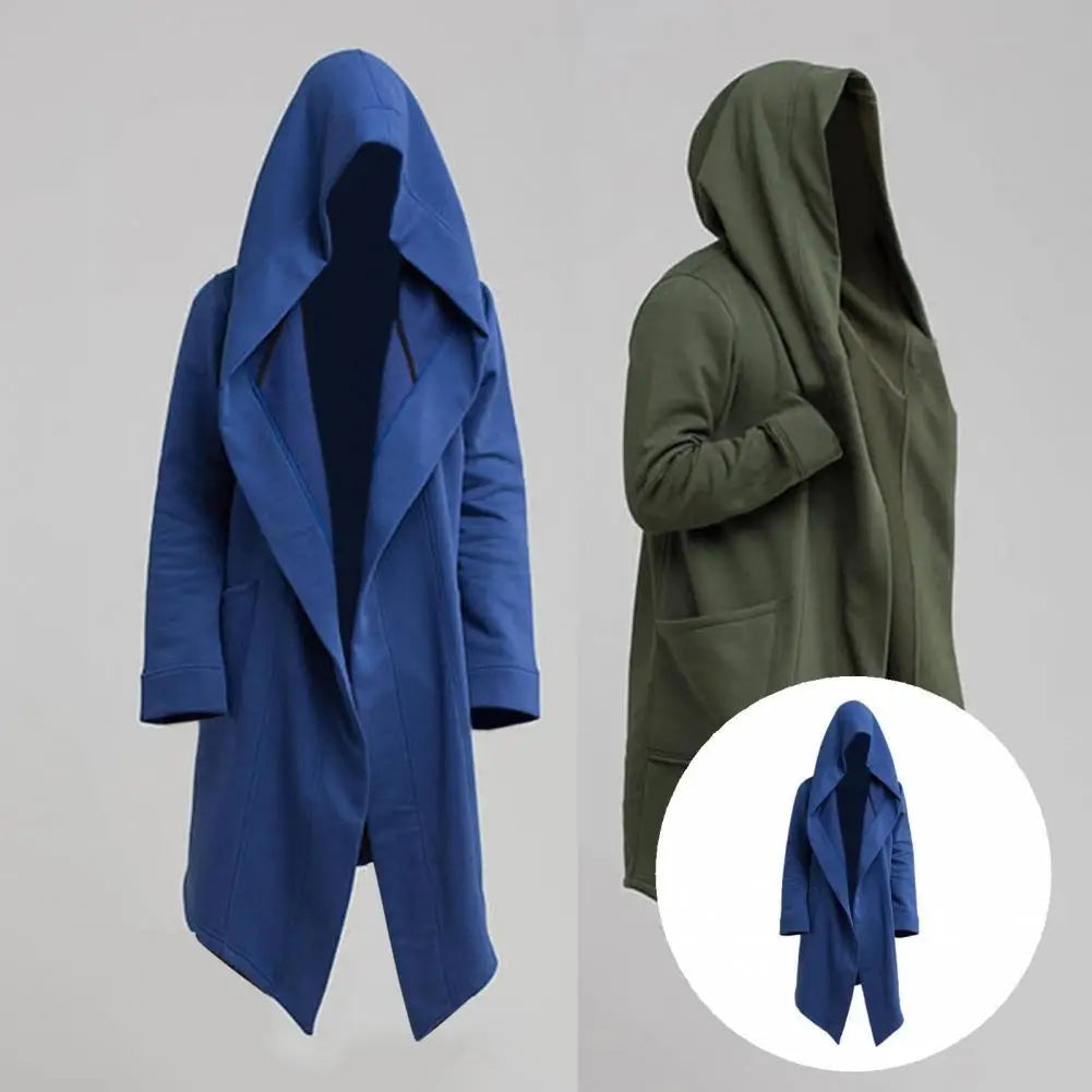 Mode Hoodie Herren Freizeit Coole Lange Männer Jacke Langarm für Filmen Männer Jacke Kostüm Mantel Hoodies Jacke Mantel Mäntel