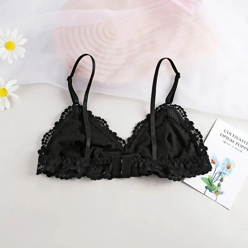 Spitzen-BHs für Frauen, kabelloses Bralette, transparente Spitzenunterwäsche, Damen-Push-Up-BH, einfarbig, sexy Dessous, rückenfreier BH