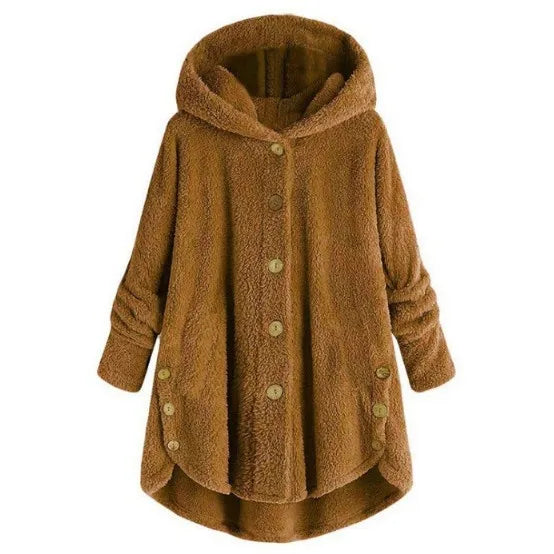 Herbst Winter Mantel Frauen Warme Mantel Wolle Jacke Weibliche Plüsch Mantel Mit Kapuze Jacke Neue frauen Mäntel Einfarbig Jacke