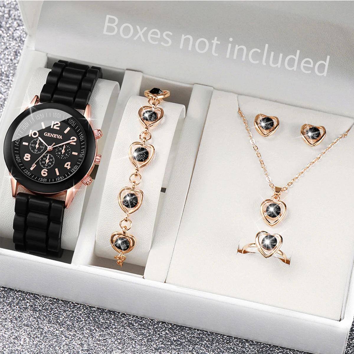 5/6PCS Frauen Uhren Mode Silikon Band Frauen Quarz Uhren Schmuck-Set Reloj Mujer Mädchen Uhr Geschenk (ohne Box)