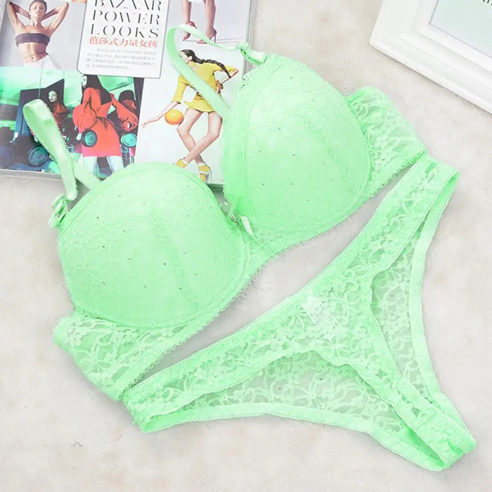 Sexy Spitze Bh Set Strass Volle Tasse Bügel Bhs Damen Push-Up Unterwäsche Thongs Set Weibliche Büstenhalter G-string Dessous