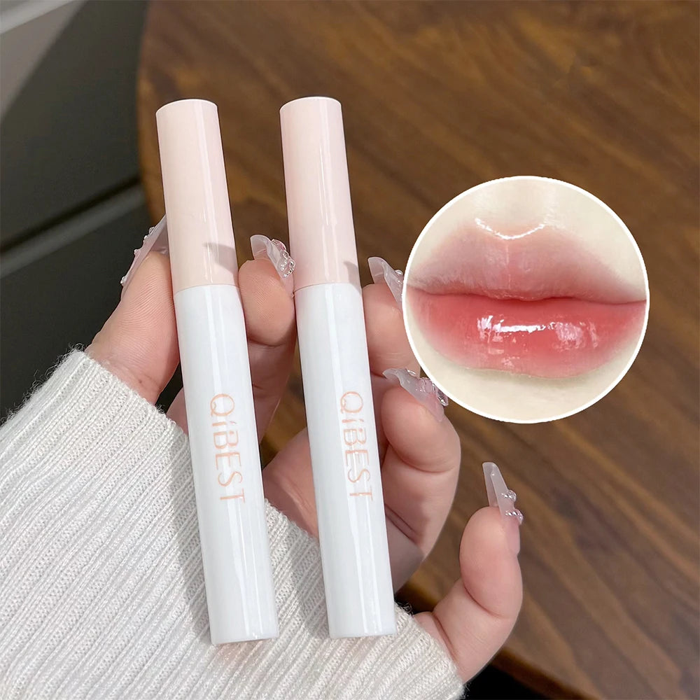 QIBEST 6 Teile/schachtel Matte Lippenstift Sets Und Spiegel Wässrige Lip Glasur Anhaltende Lip Make-Up Sets Feuchtigkeitsspendende Lipgloss Halskette Geschenk