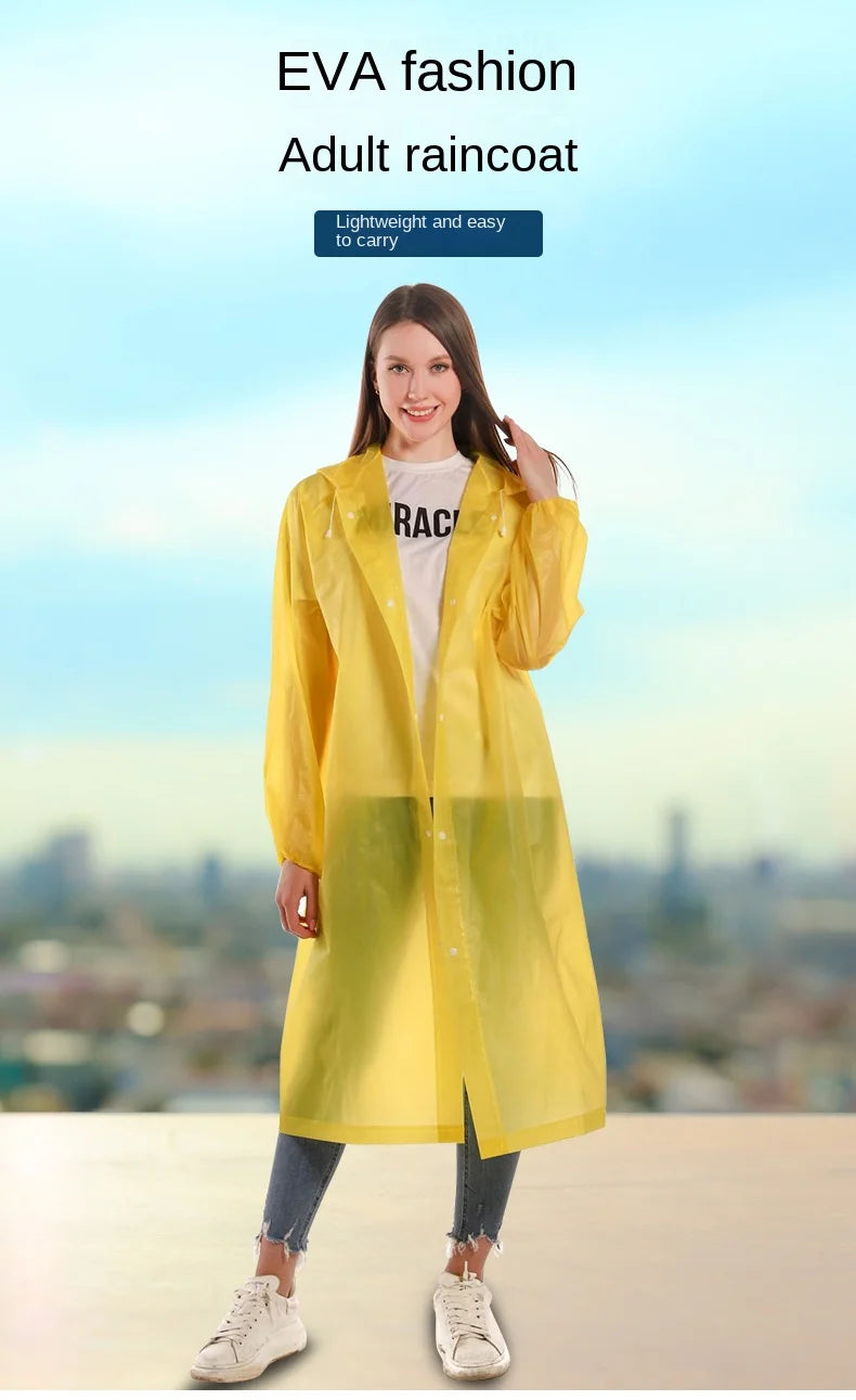 Hohe Qualität 1 stück 145*68 CM EVA Unisex Regenmantel Verdickt Regenmantel Frauen Wasserdichte Männer Schwarz Camping Wasserdichte regenbekleidung Anzug