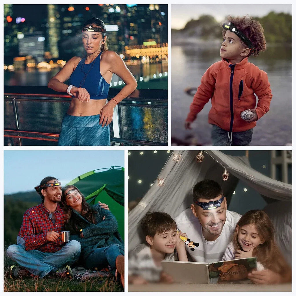 1-5PCS Wiederaufladbare COB LED Scheinwerfer Starke Magnetische Leistungsstarke Scheinwerfer Super Helle Wasserdichte Kopf Taschenlampe Für Outdoor Angeln