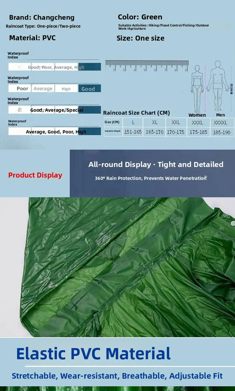 Verdickter PVC-Einweg-Arbeitsplatz-Kuhsehnen-Overall, Regenmantel für Erwachsene, großer Mantel in vielen Farben, wasserdicht, modern, einfach, S...