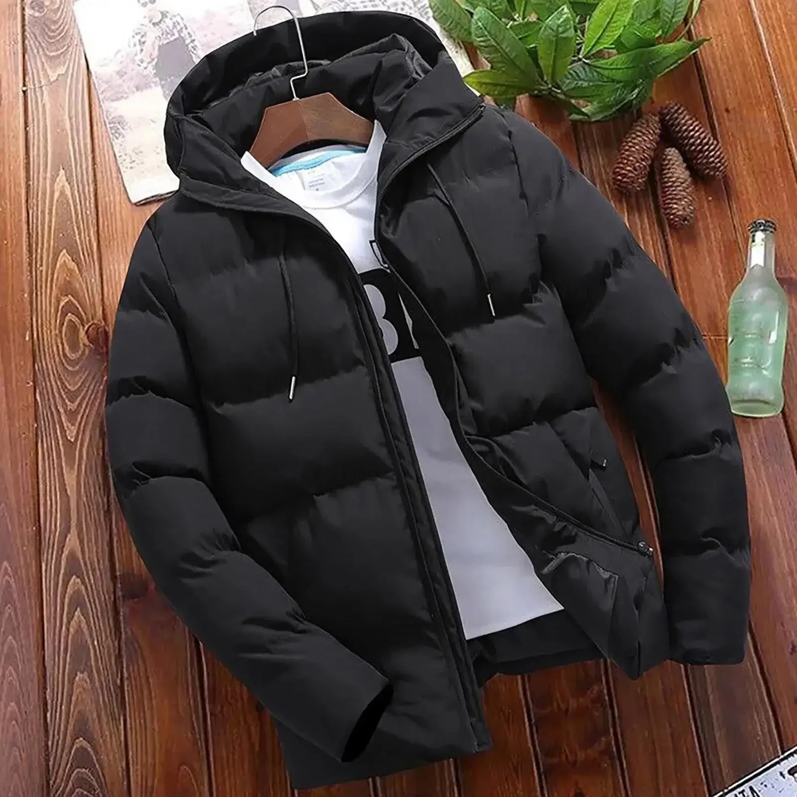 Modische Herrenjacke für Herbst/Winter 2025, lässiger, bequemer Mantel – warm im Freien mit Kappen-Design – Business-Herren-Stil