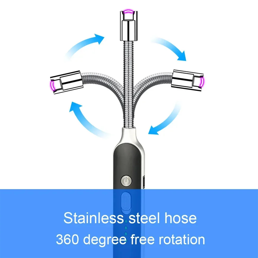 NEUE USB wiederaufladbare tragbare küche kerze leichter winddicht LED plasma arc flammenlose leichter zigarette zubehör männer geschenk