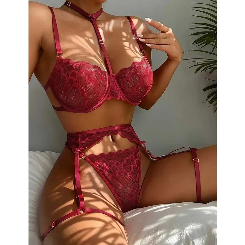 Sexy Erotische Dessous Frauen BH Strumpfbänder Tangas Patchwork Durchsichtig Dessous Set Damen Sexy Unterwäsche Set Porno Sexy Kostüme