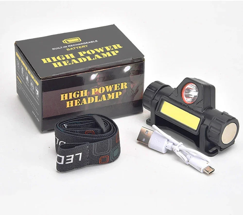 1-5PCS Wiederaufladbare COB LED Scheinwerfer Starke Magnetische Leistungsstarke Scheinwerfer Super Helle Wasserdichte Kopf Taschenlampe Für Outdoor Angeln