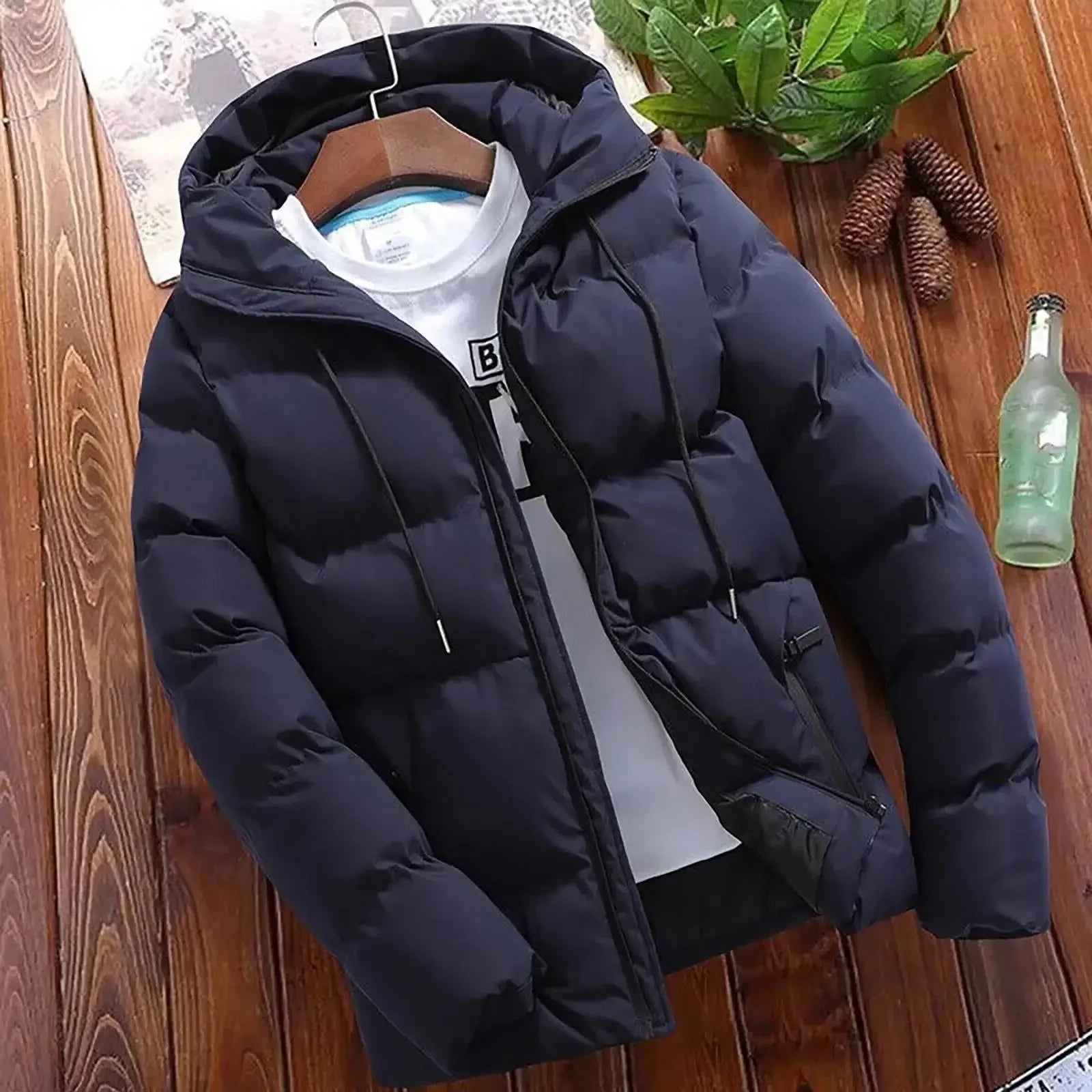 Modische Herrenjacke für Herbst/Winter 2025, lässiger, bequemer Mantel – warm im Freien mit Kappen-Design – Business-Herren-Stil