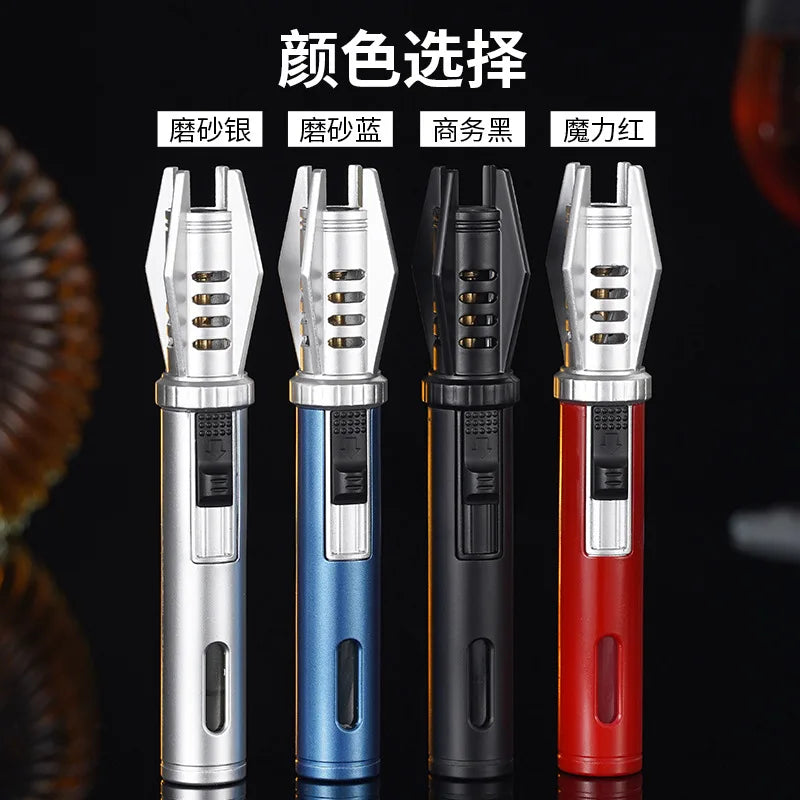 Neue handgehalten Zigarre luftgefüllte Zigarettenanzünder winddicht Butan Camping Moxibustion Zünder Herren Gadget Spritzpistole Großhandel