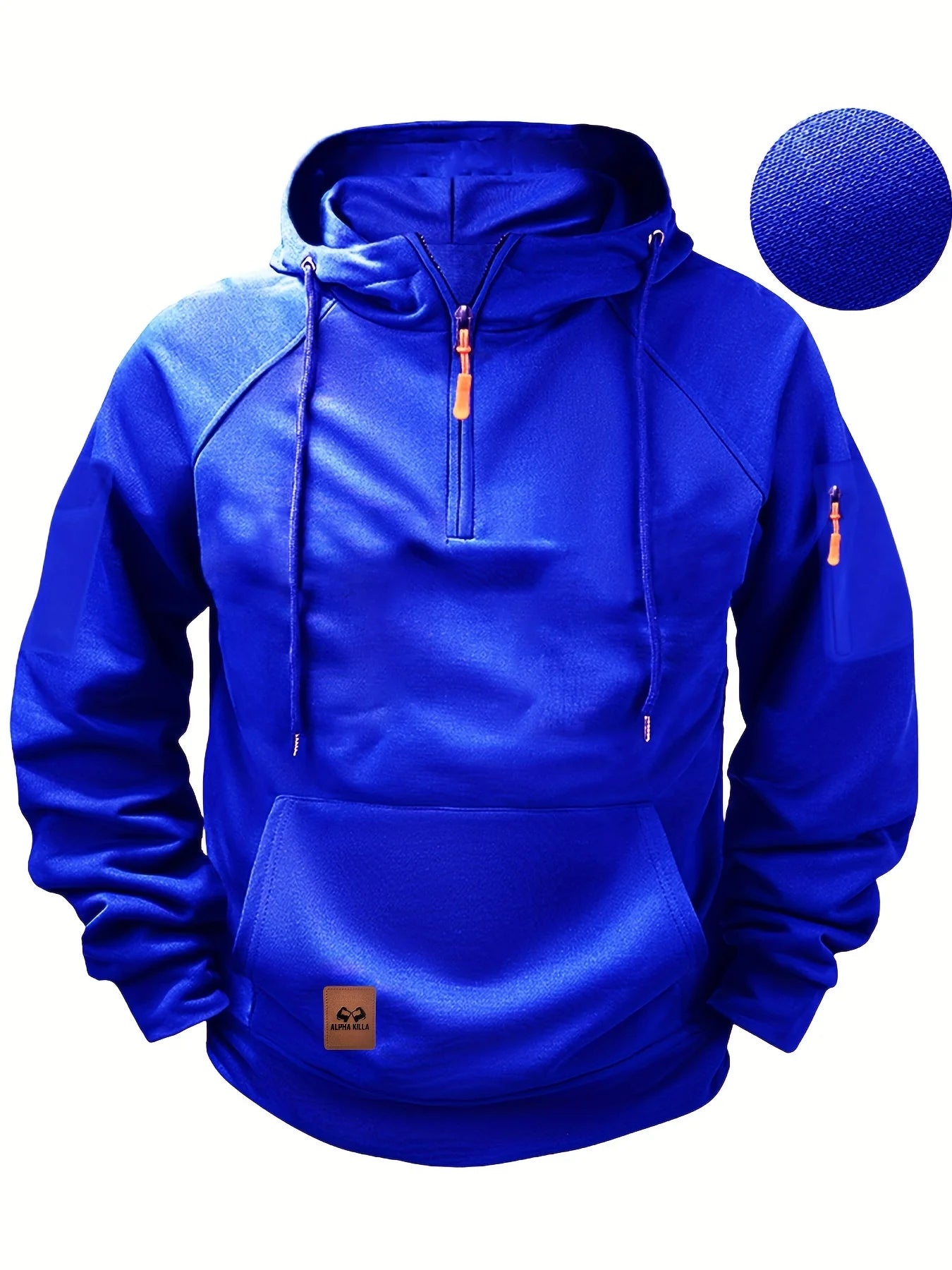 Neues Multi-Pocket-Reißverschluss-Fleece-Sweatshirt mit fallender Schulter und Kapuze für Herren und Damen in Übergröße, lockerer Pullover, modisches Sweatshirt