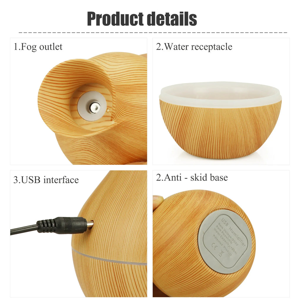 200ml ätherisches Öl Diffusor Luftbe feuchter USB Mist Maker Mini Luftbe feuchter mit buntem Licht für Home Car Wassers prüh gerät