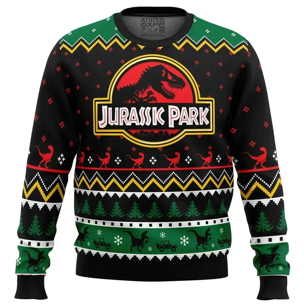 2024 Herbst Winter Herren Jurassic Park Weihnachtskopf Hässlicher Weihnachts-Hoodie Damen Casual Sports Party Hoodie