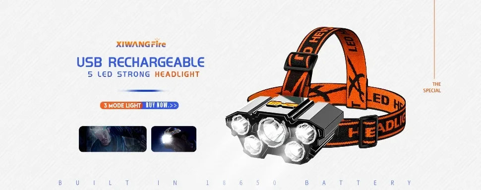 1-10PCS LED Sensor Scheinwerfer Eingebaute Batterie USB Aufladbare Kopf Taschenlampe Scheinwerfer Kopf Taschenlampe Camping Angeln Suche licht