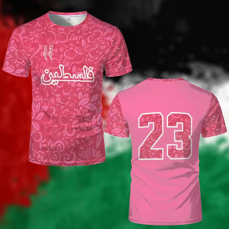 Palästina Fußball Jersey T Shirts Erwachsene & Kinder Neue Sommer Digital Print Fußball Uniformen Casual Sport Palästinensische Flagge Gym Tops
