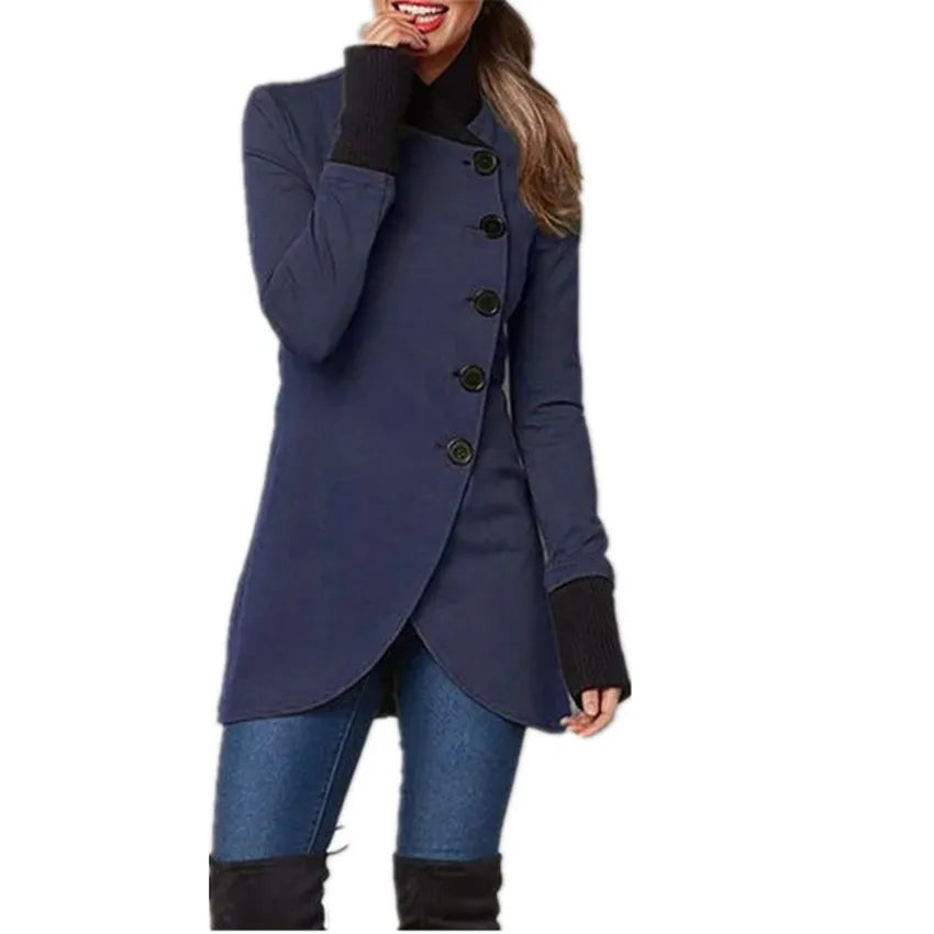 Frau Mantel Top herbst/winter Einfarbig Einreiher Spleißen Langarm Jacke Frau Mantel Dropshipping LDMJW0833