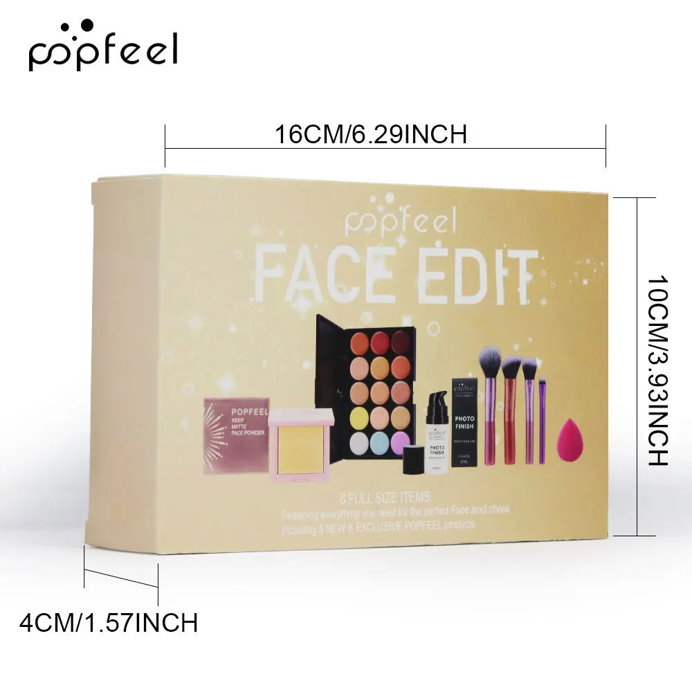 POPFEEL Gesichts-Make-up Mini Kit Foundation Primer Powder Foundation Make-up-Pinsel