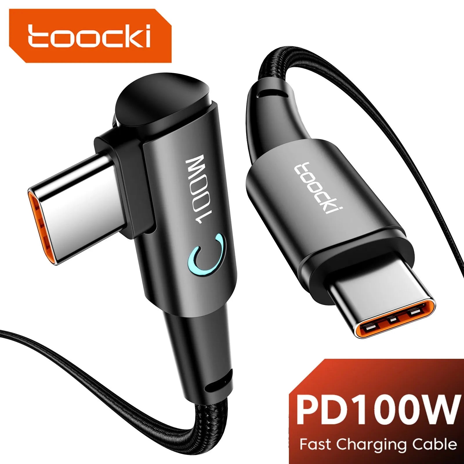 Toocki 100w usb c zu usb c kabel 90 grad für ipad macbook pro xiaomi samsung huawei schnell ladetyp c datums kabel