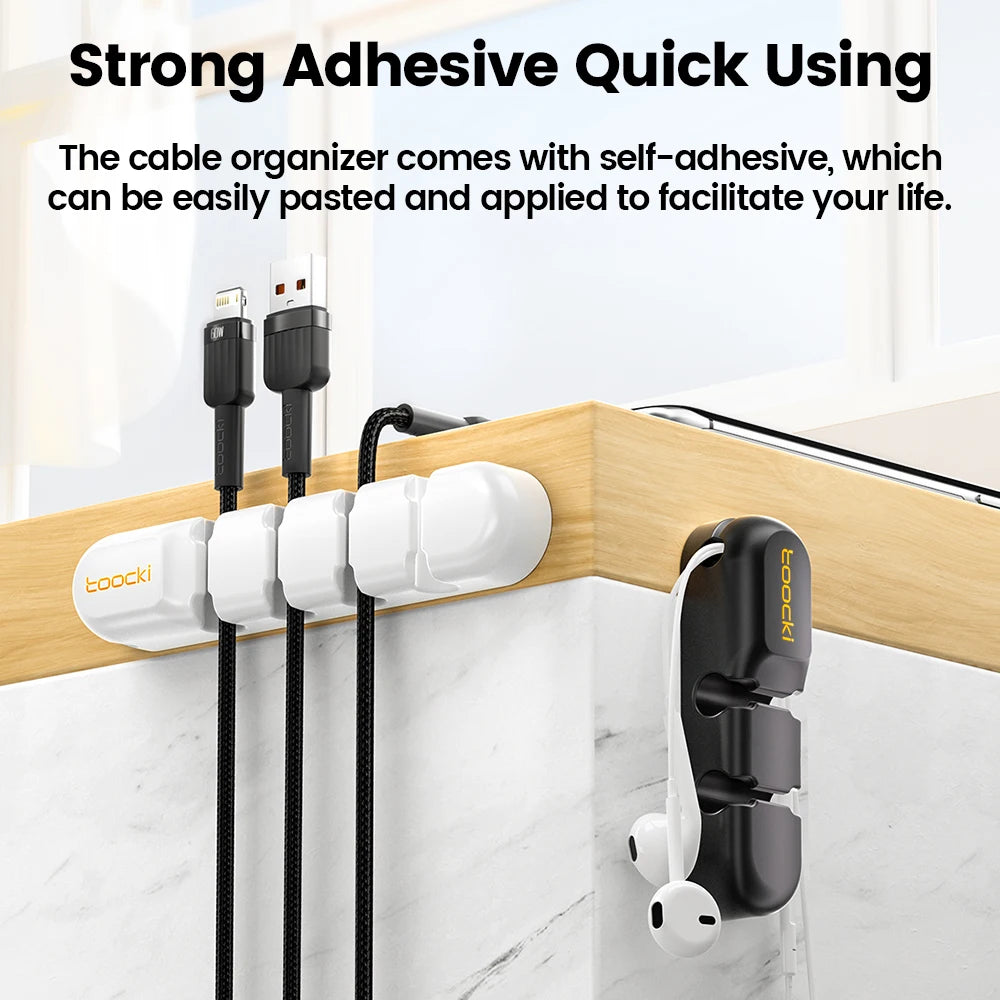 Toocki Kabel-Organizer, 3, 5, 7-Loch-Kabelaufwicklung, flexible Kabelmanagement-Clips für Kabelausrüstung, Kabelschutz für Ladegeräte
