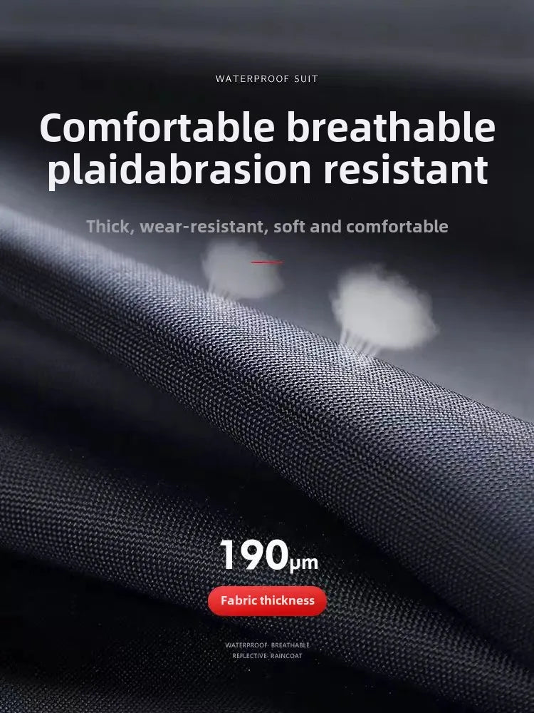 Herren Regenmantel Regenhose Set Geteilter reflektierender Regenmantel Baustellenfahrer zum Mitnehmen Reiten Wandern Arbeitsschutz Regenmantel