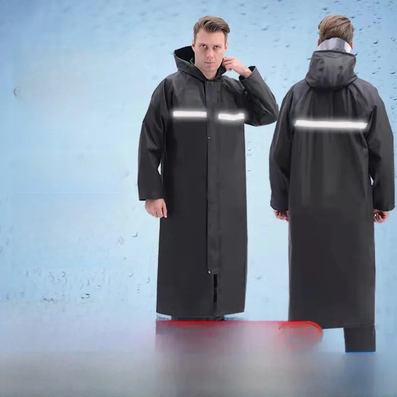 Langer, einteiliger Regenmantel für Erwachsene aus Segeltuch, wasserdicht, Wander-Regenanzug, Herren-All-Body-Regenschutzkleidung, langlebiges Oxford-Tuch