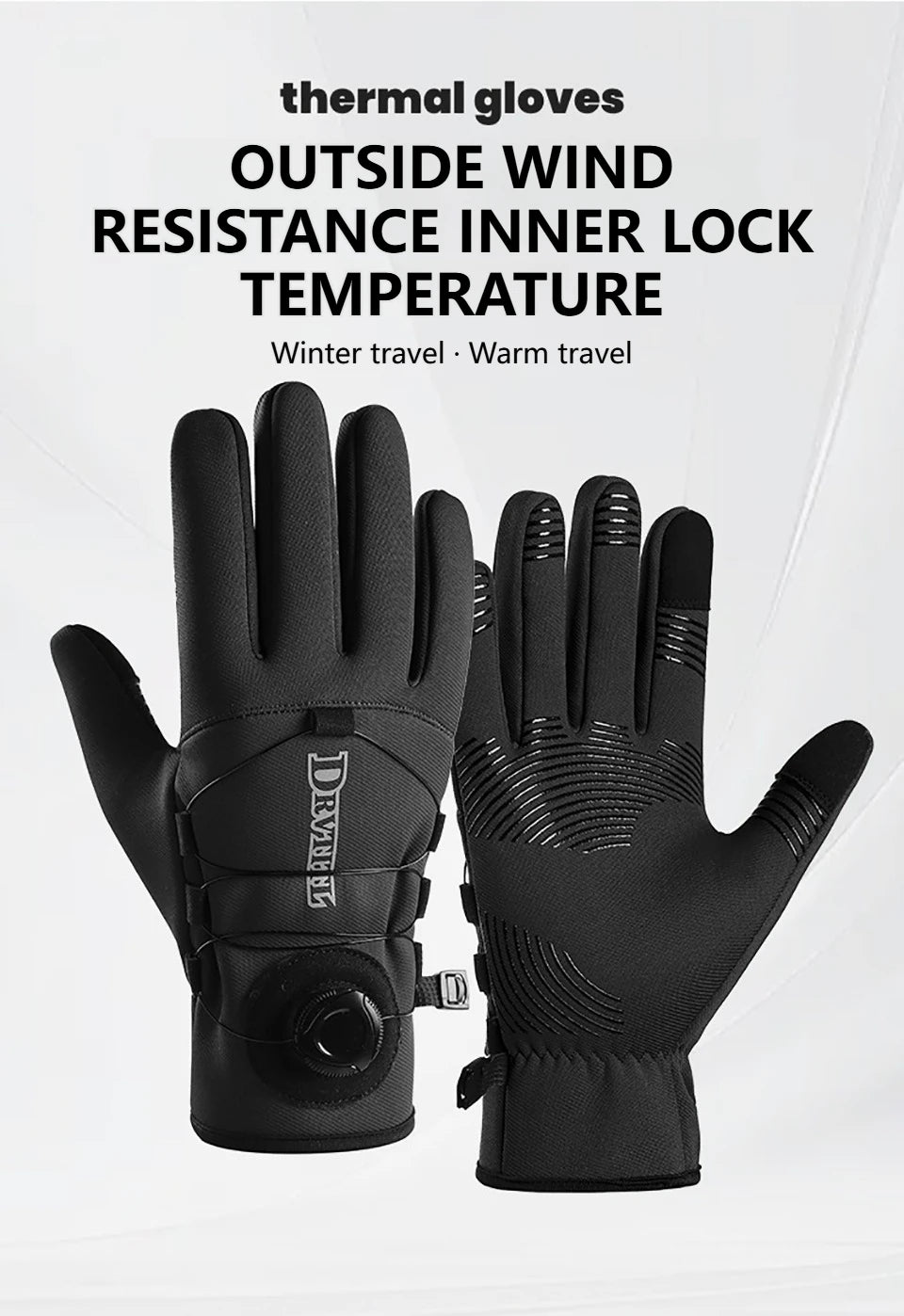 GTUBIKE 1 Paar Winter-Fahrradhandschuhe, warm, wasserdicht, winddicht, Unisex, mit Touchscreen für Outdoor-Reiten, Skifahren, Laufen, Fahrrad