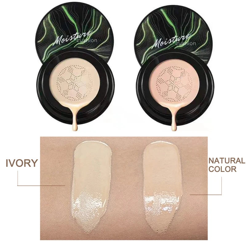 Mushroom Head Air Cushion BB Cream, Moisturizing Concealer Lasting Nude CC Liquid Foundation Even Skin Tone Makeup Base Primer