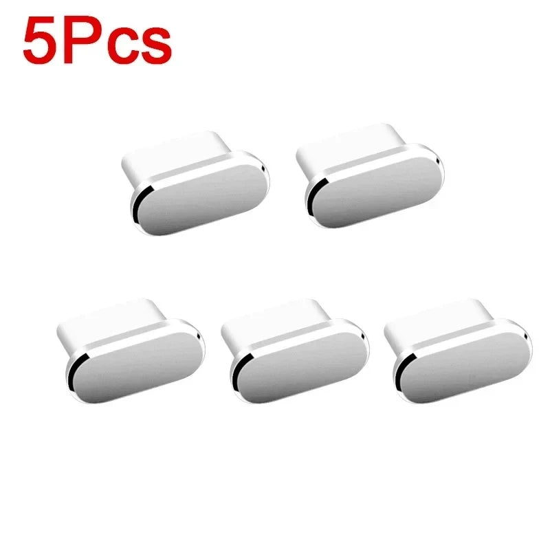 1/5PCS Typ C Metall Staub Stecker Für Samsung Xiaomi Huawei Universal Typ-C Lade Port Schutz Stopper anti-Staub Staubdicht