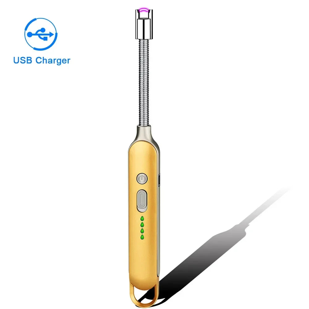 NEUE USB wiederaufladbare tragbare küche kerze leichter winddicht LED plasma arc flammenlose leichter zigarette zubehör männer geschenk