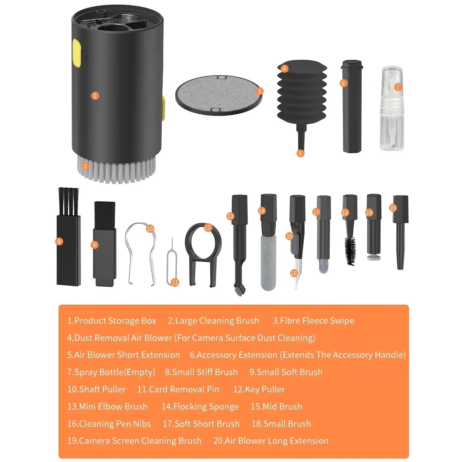 20 in 1/10 in 1 Digitalkamera-Headset, Handy, Laptop, Tastatur, Reinigungswerkzeug-Set, Reinigungsbürste, mehrere Modelle, Reinigungsset