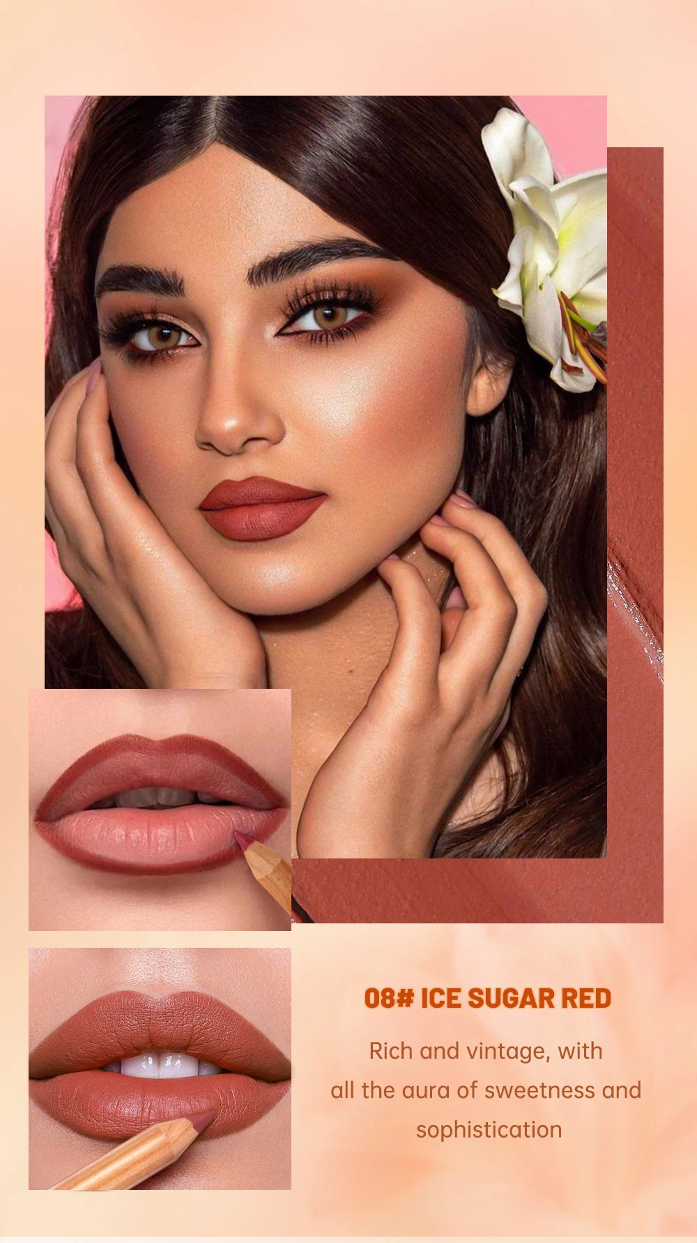 QIBEST 12 Teile/satz Matte Lip Liner Bleistift Lip Umriss Konturierung Dauerhafte Lippenstift Hohe Pigment Nicht Einfach Verblassen Samt Feine Lipliner