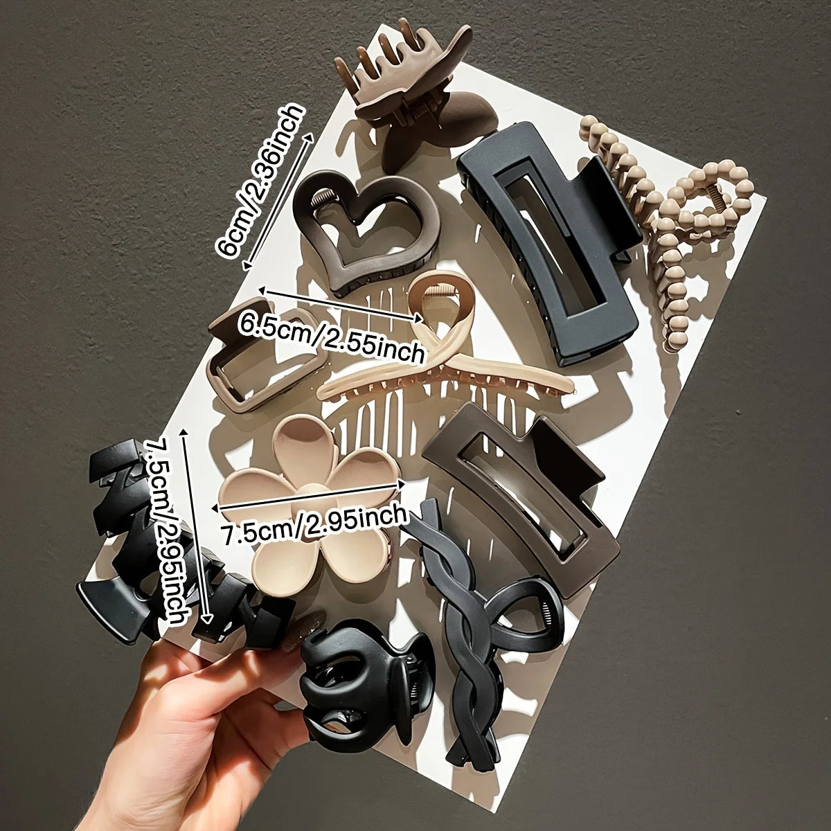 11-teiliges High-End-Clip-Set für Damen, mattiertes Clip-Set für den Hinterkopf, Hai-Clip, Kopfbedeckung