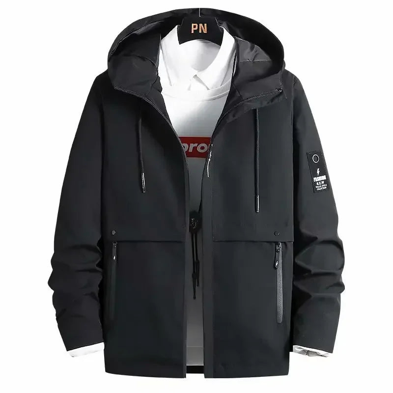 Trendige Herren-Arbeitskleidungsjacke NewNew Sty Style Frühling Herbst Koreanische Version Vielseitiges Top Lässige Kapuzenjacke Maschinenstickerei