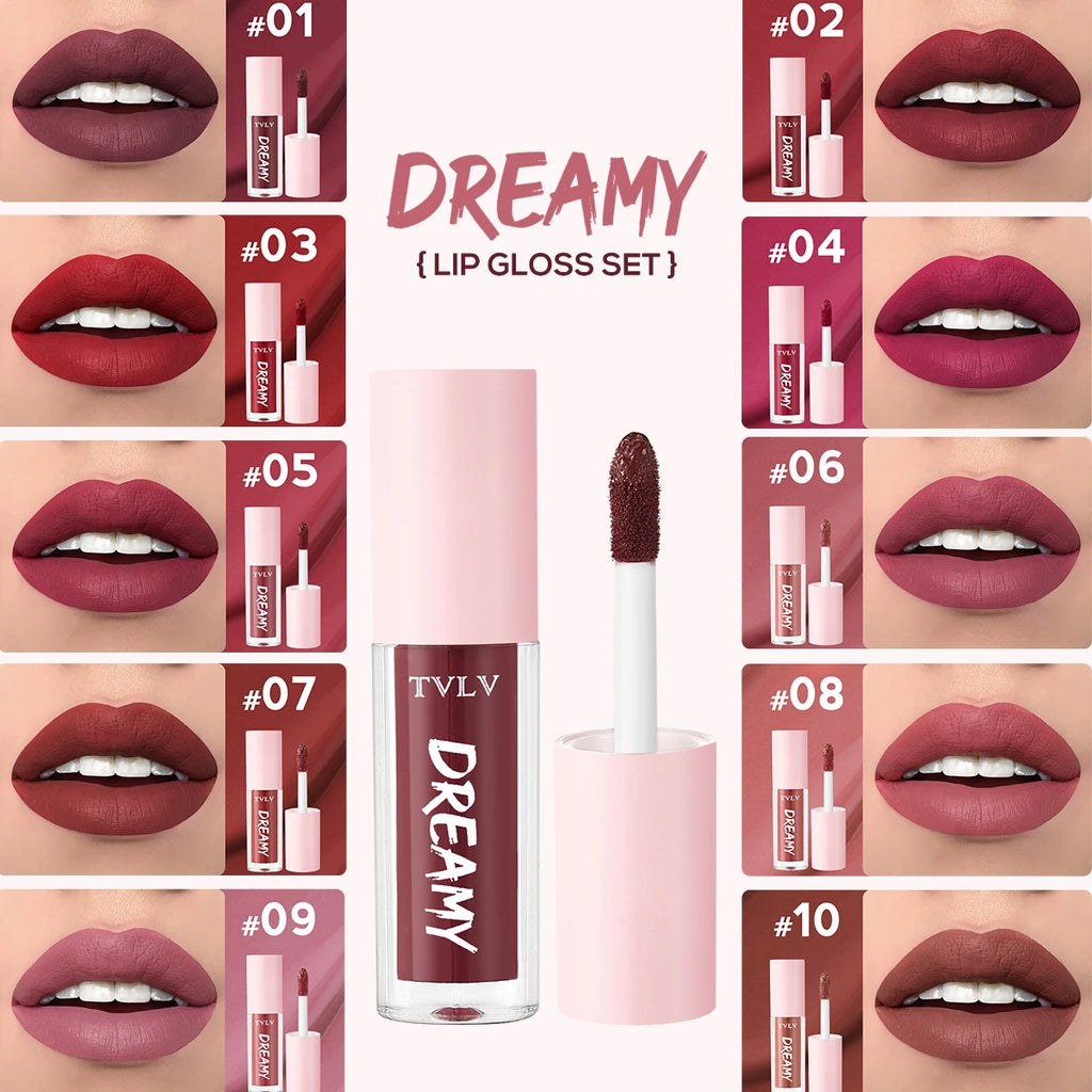 10-farbiges Make-up-Set mit mundroter Lippenglasur, exquisit, praktisch, bequem, tragbar, einfach anzuwenden, Make-up-Set, Weihnachtsgeschenk