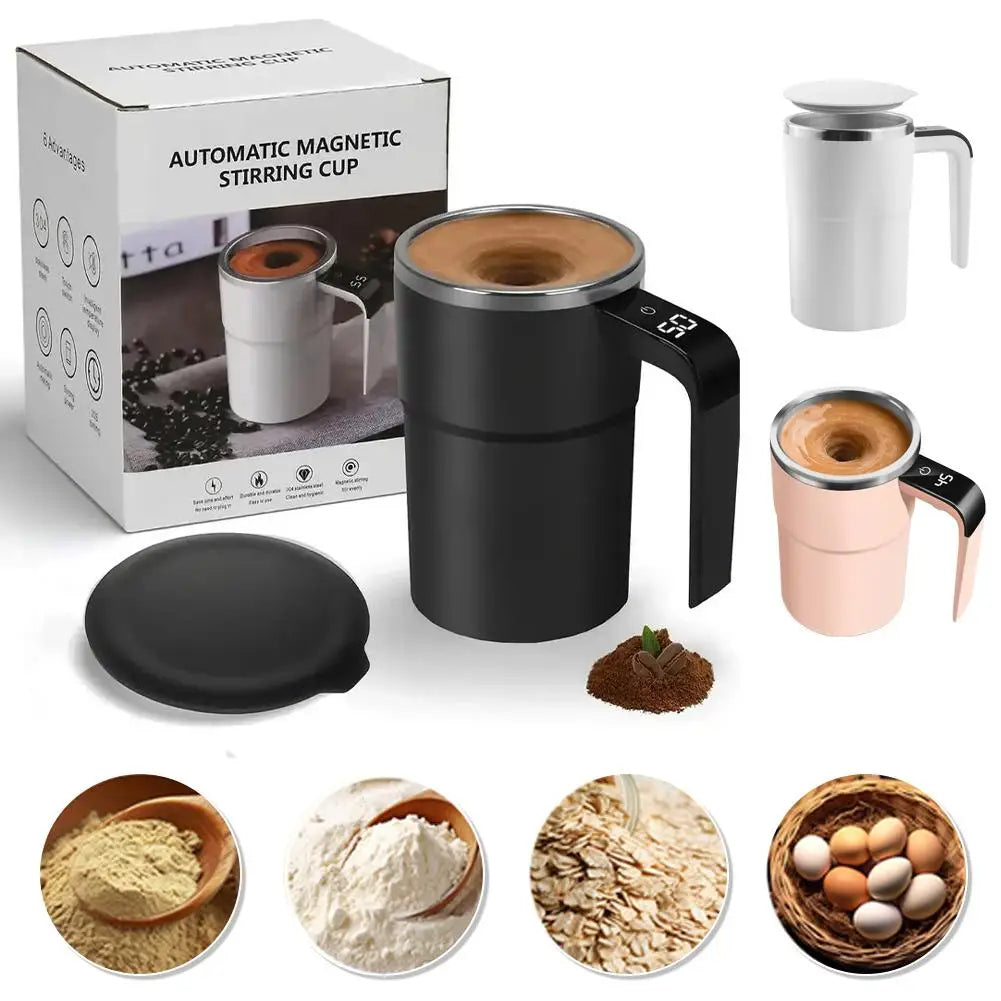 380 ml Elektrische Kaffee Selbst Mischen Becher IP67 Wasserdicht Kaffee Rühren Becher USB Lade Digital Display Automatische Magnetische Tasse