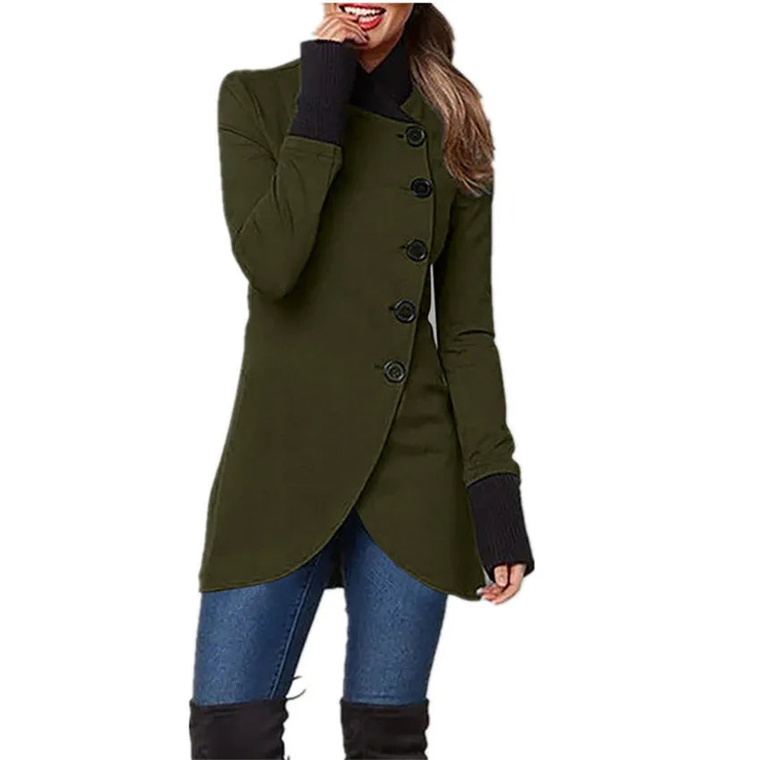 Frau Mantel Top herbst/winter Einfarbig Einreiher Spleißen Langarm Jacke Frau Mantel Dropshipping LDMJW0833