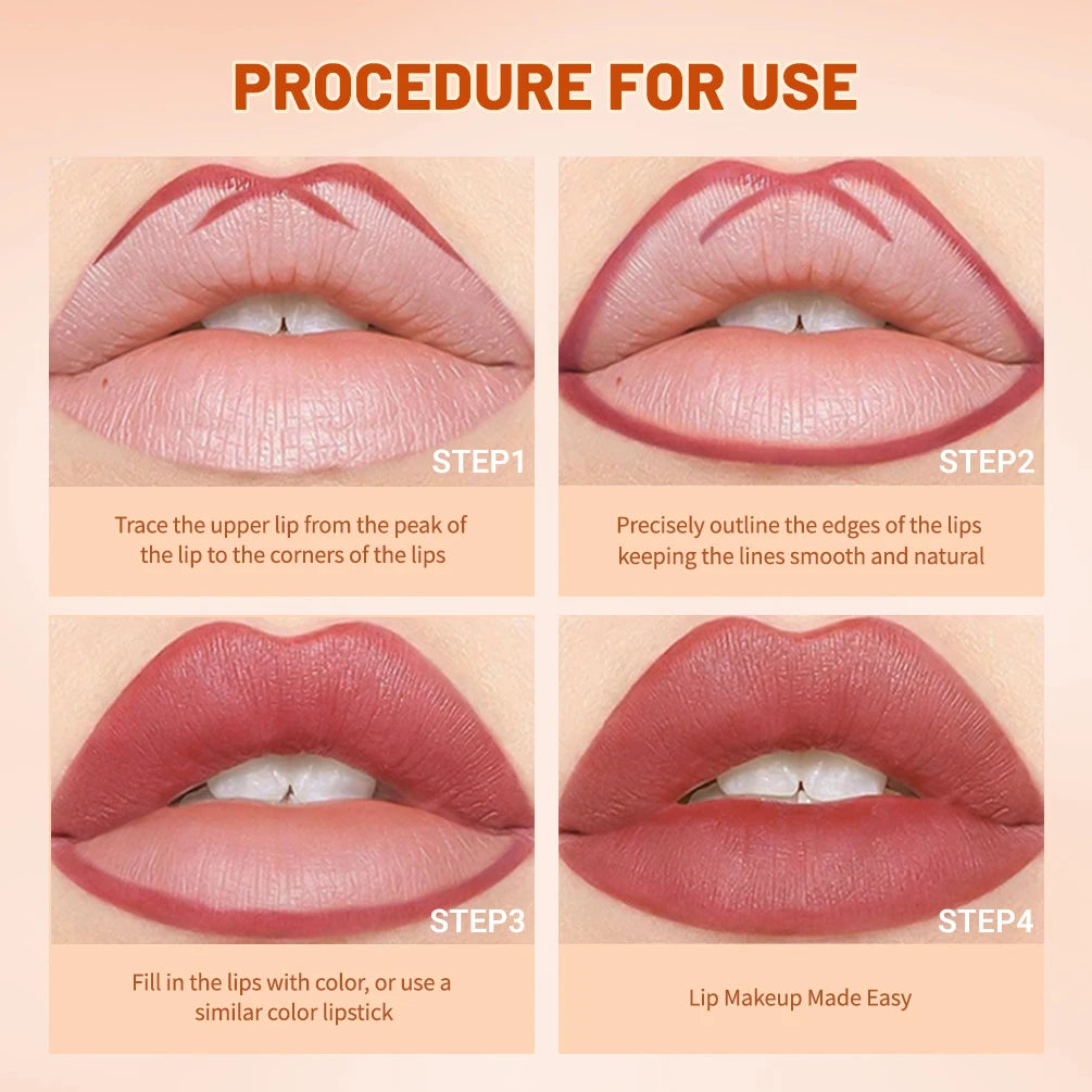 QIBEST 12 Teile/satz Matte Lip Liner Bleistift Lip Umriss Konturierung Dauerhafte Lippenstift Hohe Pigment Nicht Einfach Verblassen Samt Feine Lipliner