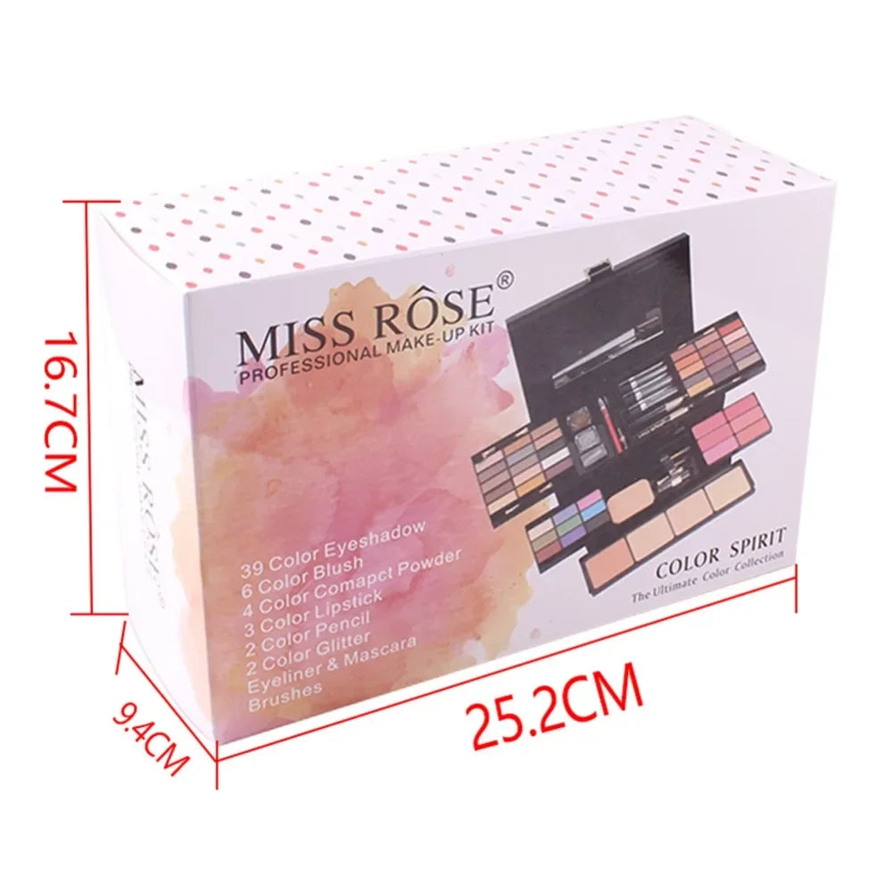 MISS ROSE Make-up-Set Box Professioneller Lidschatten Lipgloss Stick Foundation Rouge Puder Make-up-Set Maquiagem Cosmetics
