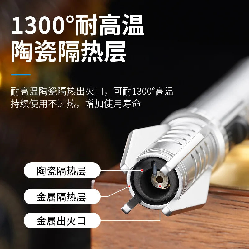 Neue handgehalten Zigarre luftgefüllte Zigarettenanzünder winddicht Butan Camping Moxibustion Zünder Herren Gadget Spritzpistole Großhandel