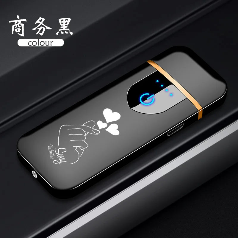 Berührungsempfindliches USB-Lade-Wolframdraht-Feuerzeug für den Außenbereich, winddicht, elektrisch, flammenlos, Spule, Zigarettenanzünder als Geschenk für Männer