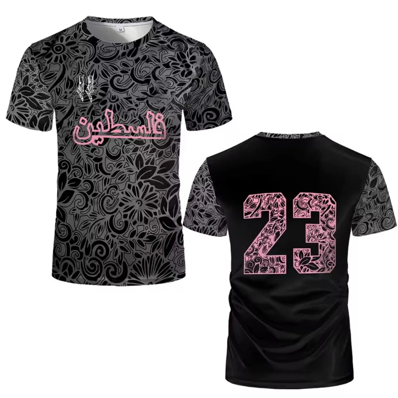 Palästina Fußball Jersey T Shirts Erwachsene & Kinder Neue Sommer Digital Print Fußball Uniformen Casual Sport Palästinensische Flagge Gym Tops