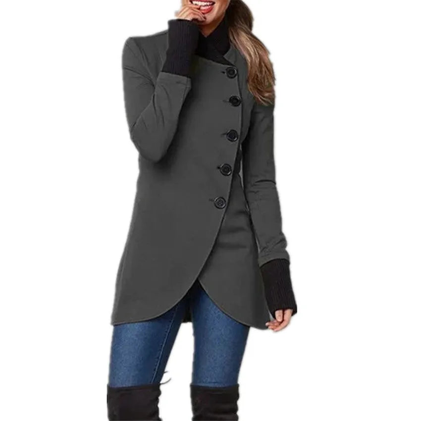 Frau Mantel Top herbst/winter Einfarbig Einreiher Spleißen Langarm Jacke Frau Mantel Dropshipping LDMJW0833