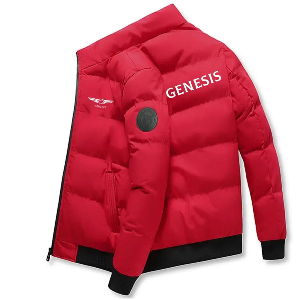 GENESIS Modische Freizeitjacke für Herren im Winter, Genesis-Baumwolljacke 2025, lässige, warme, mit Baumwolle gefütterte Jacke mit Stehkragen