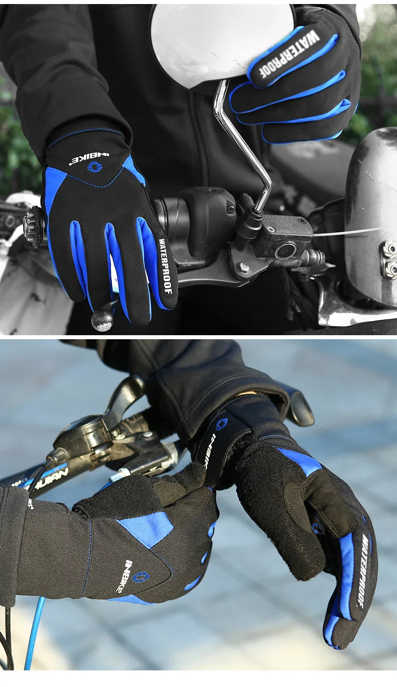 INBIKE Winter-Fahrradhandschuhe für Herren und Damen, warmer Fleece-Fahrradhandschuh zum Reiten, Fahrradhandschuhe, wasserdichtes Touchscreen-Zubehör