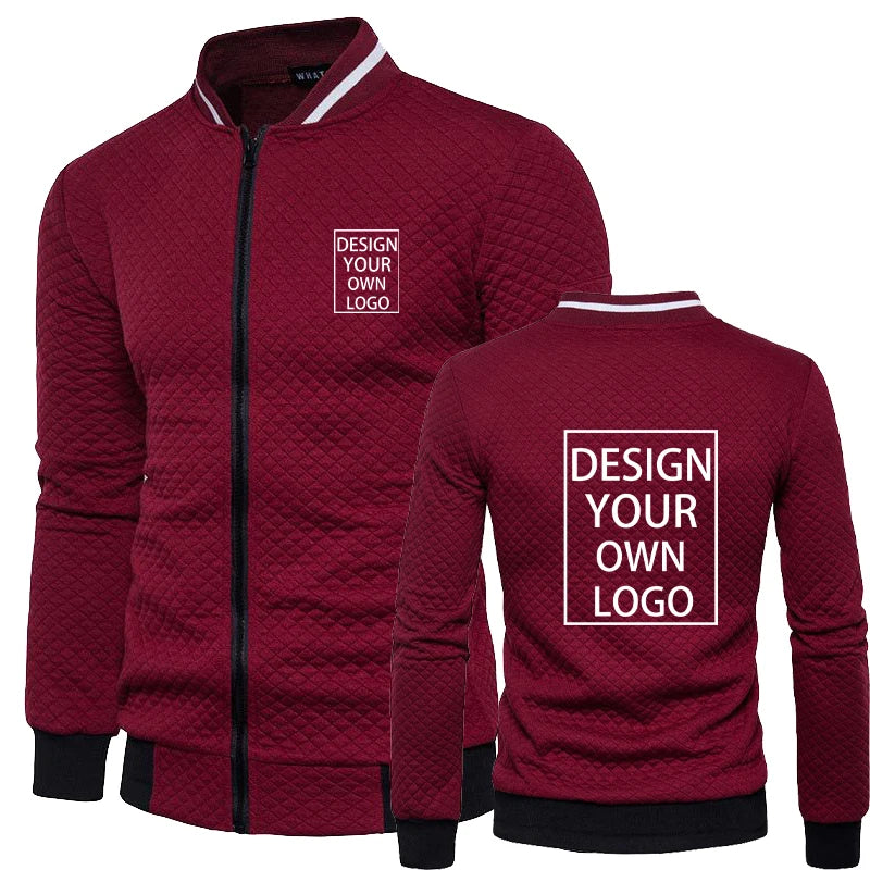 Maßge schneiderte Männer Herbst neue einfarbige Jacke Mantel lässige Outdoor-Kleidung neue Mode Slim Fit Sport Reiß verschluss Jacke