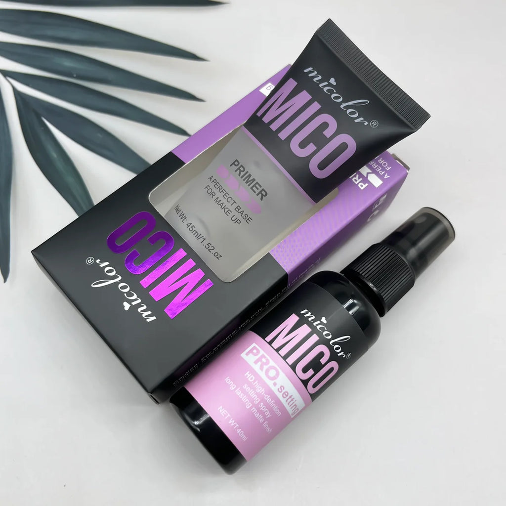 Set-up-Spray + transparentes Make-up-Frontmilch-Set, langanhaltende feuchtigkeitsspendende Set-up-Spray-Make-up-Frontmilch