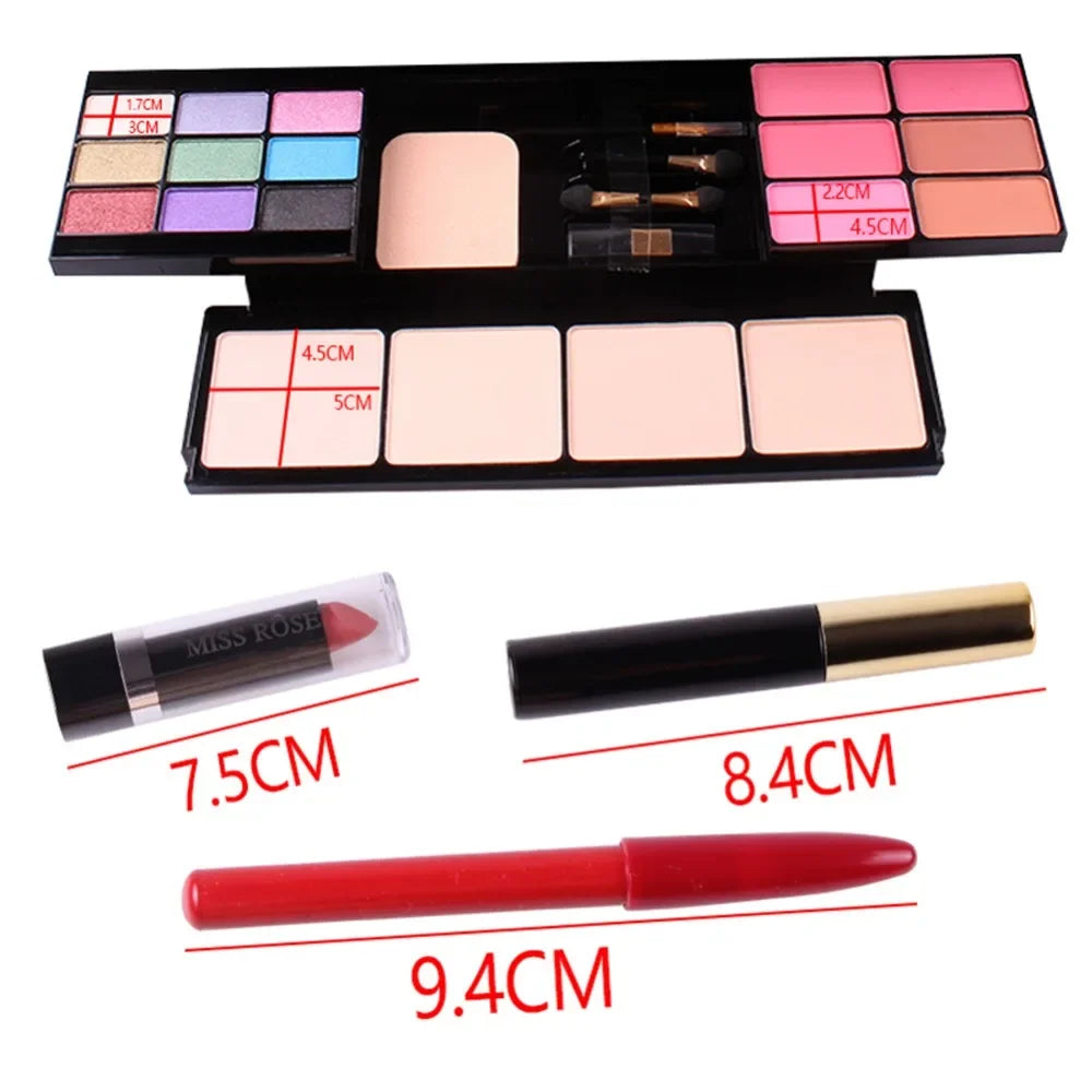 MISS ROSE Make-up-Set Box Professioneller Lidschatten Lipgloss Stick Foundation Rouge Puder Make-up-Set Maquiagem Cosmetics